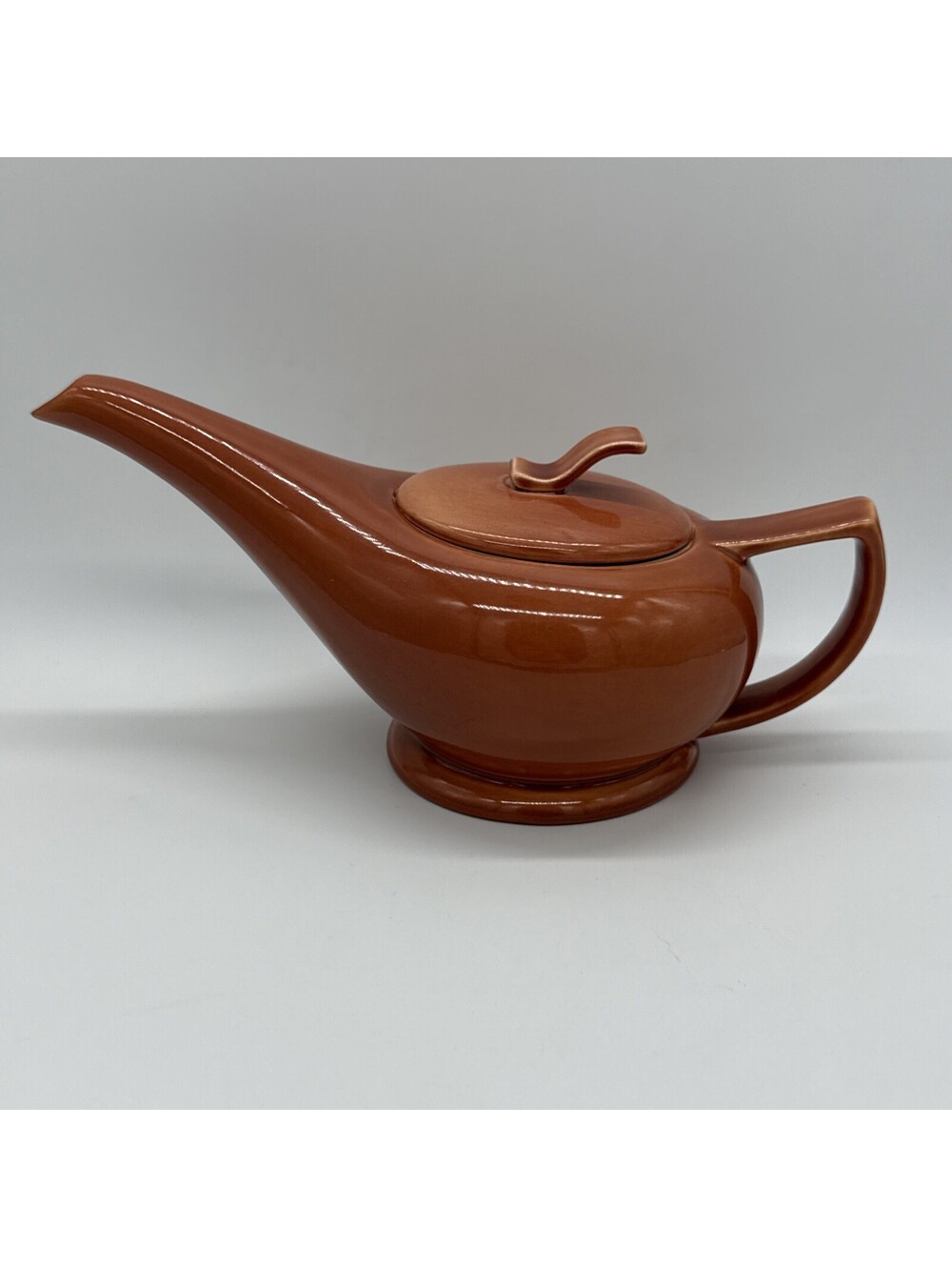 Vintage Mid Century Modern Brown Glazed Ceramic Aladdin Magic Lamp Teapot